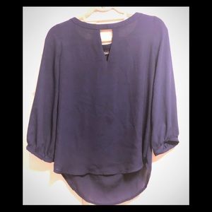 Navy Keyhole Blouse